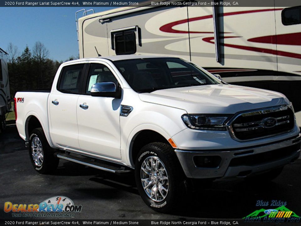 2020 Ford Ranger Lariat SuperCrew 4x4 White Platinum / Medium Stone Photo #7