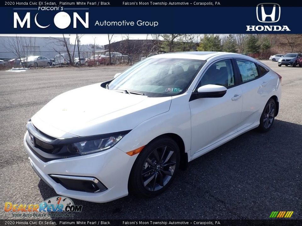 2020 Honda Civic EX Sedan Platinum White Pearl / Black Photo #1