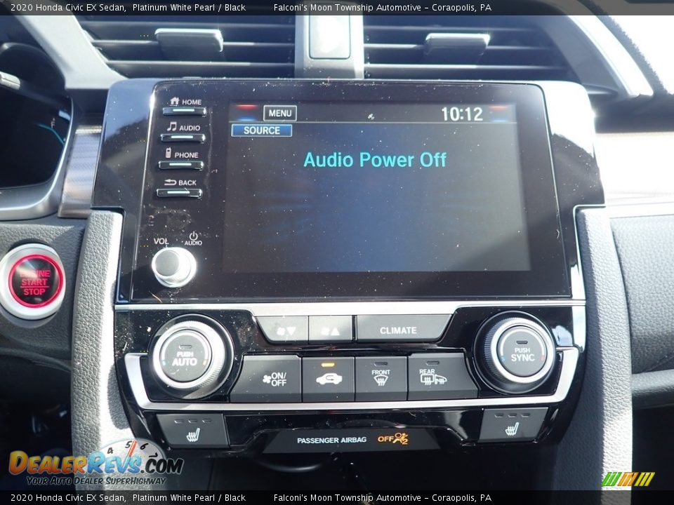 2020 Honda Civic EX Sedan Platinum White Pearl / Black Photo #14