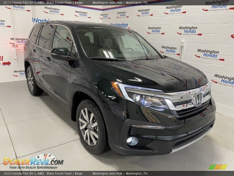 2020 Honda Pilot EX-L AWD Black Forest Pearl / Beige Photo #2