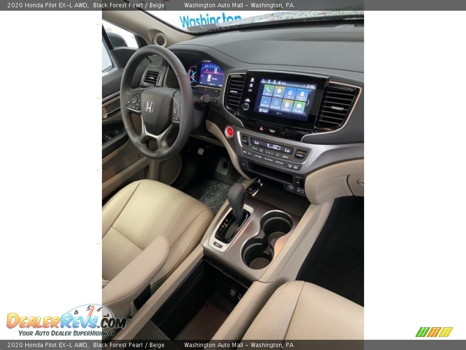 2020 Honda Pilot EX-L AWD Black Forest Pearl / Beige Photo #26