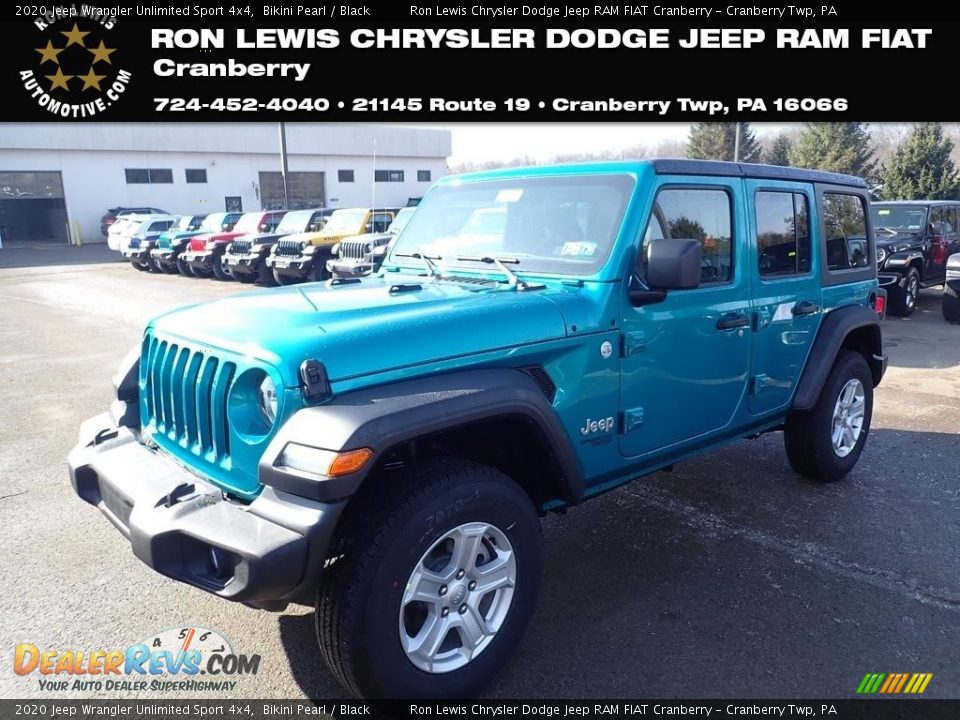 2020 Jeep Wrangler Unlimited Sport 4x4 Bikini Pearl / Black Photo #1