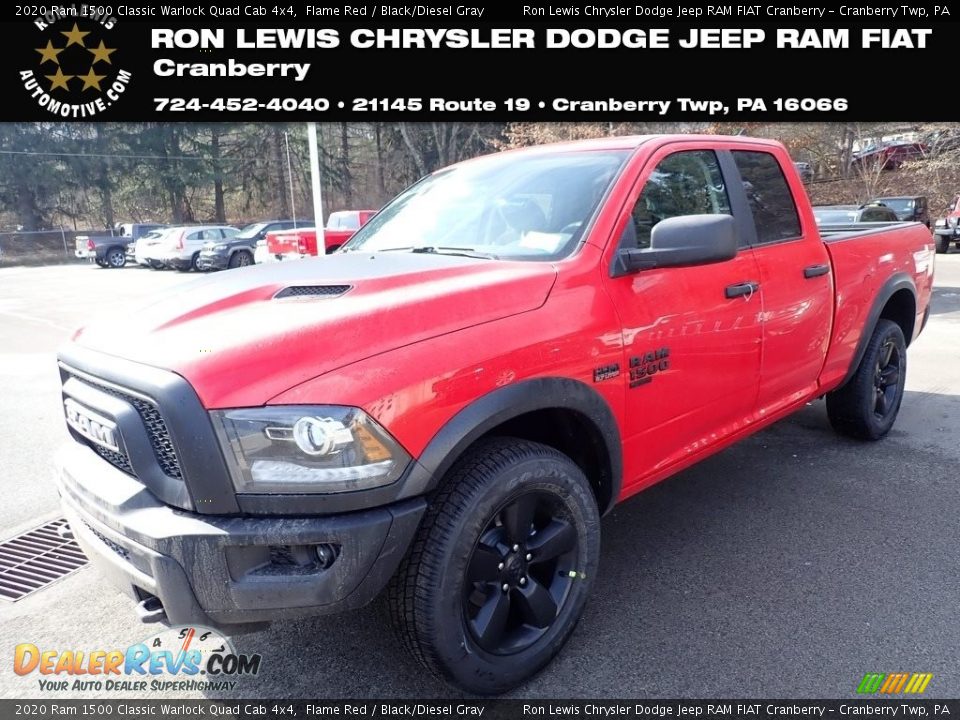 2020 Ram 1500 Classic Warlock Quad Cab 4x4 Flame Red / Black/Diesel Gray Photo #1