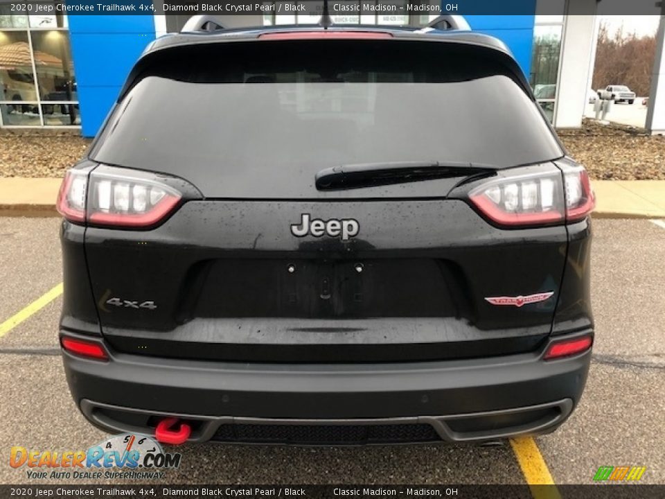 2020 Jeep Cherokee Trailhawk 4x4 Diamond Black Crystal Pearl / Black Photo #3