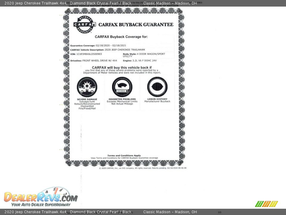 Dealer Info of 2020 Jeep Cherokee Trailhawk 4x4 Photo #5