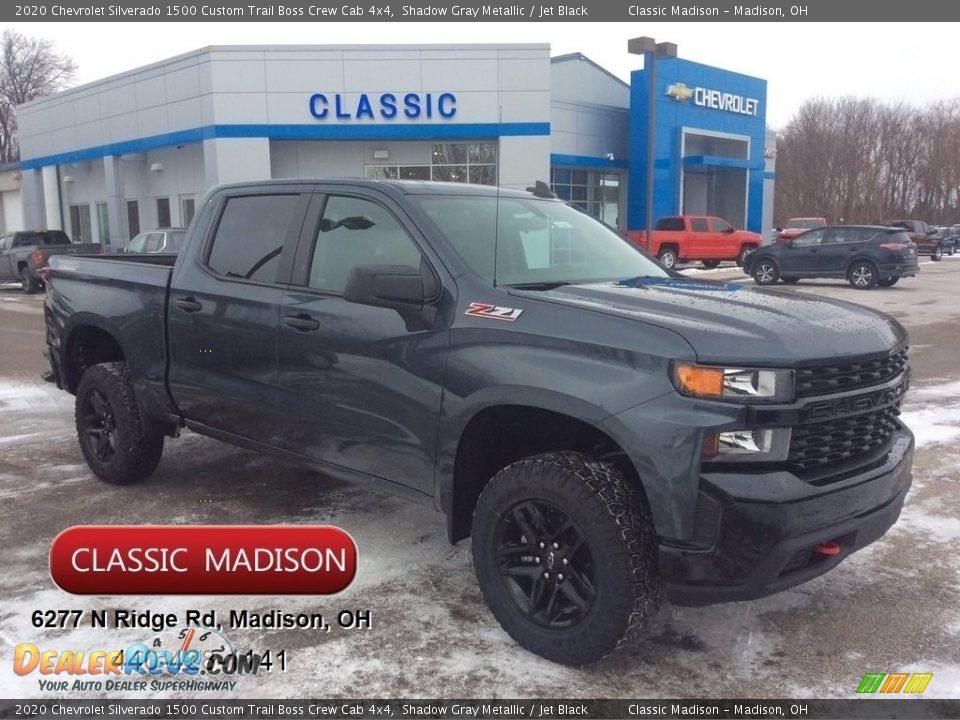 2020 Chevrolet Silverado 1500 Custom Trail Boss Crew Cab 4x4 Shadow Gray Metallic / Jet Black Photo #1
