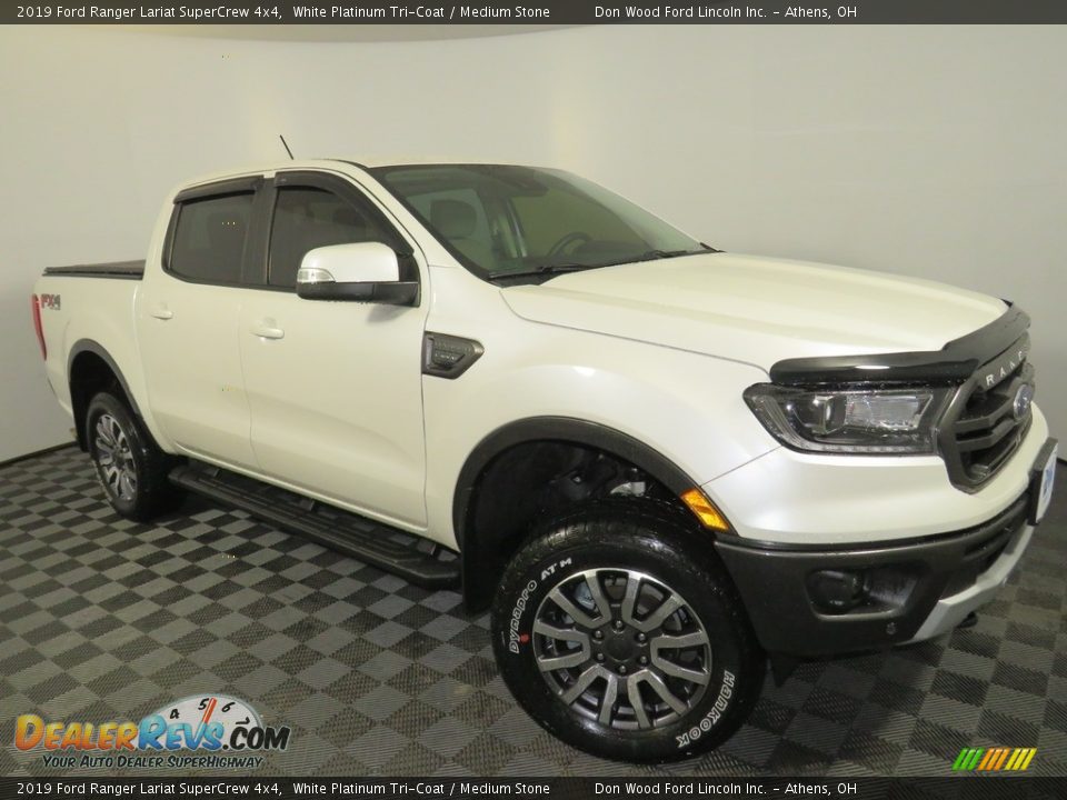 2019 Ford Ranger Lariat SuperCrew 4x4 White Platinum Tri-Coat / Medium Stone Photo #2