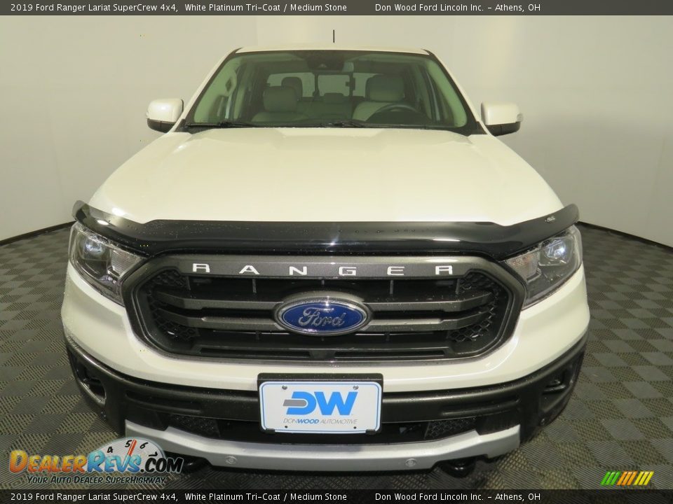2019 Ford Ranger Lariat SuperCrew 4x4 White Platinum Tri-Coat / Medium Stone Photo #4