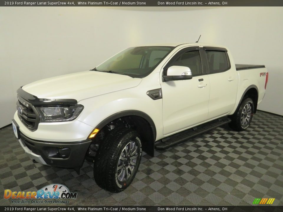 2019 Ford Ranger Lariat SuperCrew 4x4 White Platinum Tri-Coat / Medium Stone Photo #7