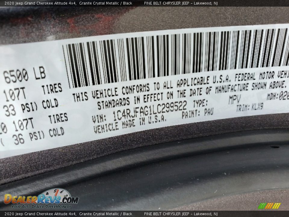 2020 Jeep Grand Cherokee Altitude 4x4 Granite Crystal Metallic / Black Photo #9
