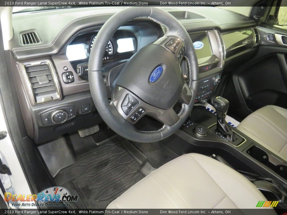 2019 Ford Ranger Lariat SuperCrew 4x4 White Platinum Tri-Coat / Medium Stone Photo #18