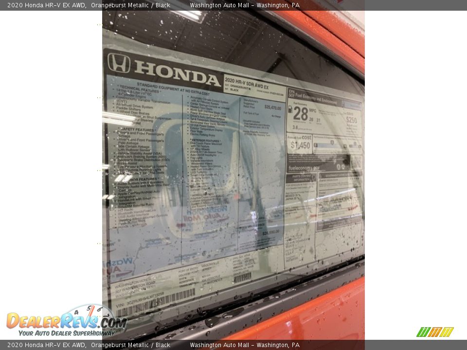 2020 Honda HR-V EX AWD Orangeburst Metallic / Black Photo #15