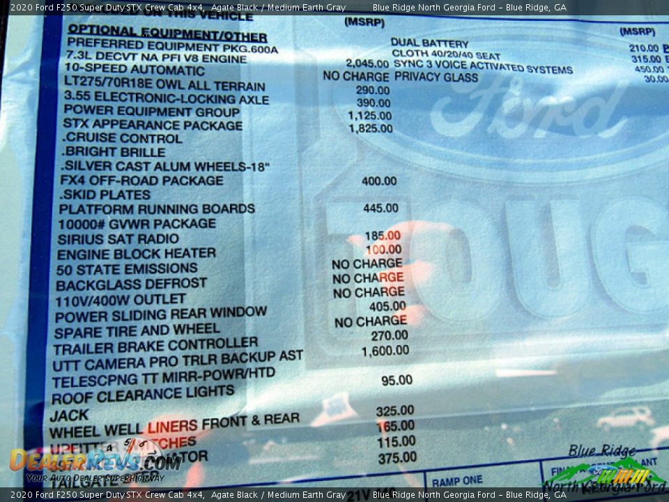 2020 Ford F250 Super Duty STX Crew Cab 4x4 Agate Black / Medium Earth Gray Photo #30