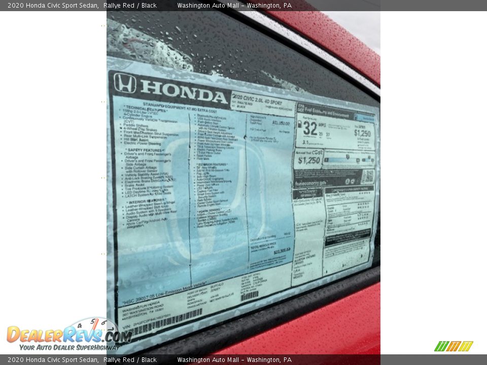 2020 Honda Civic Sport Sedan Rallye Red / Black Photo #15