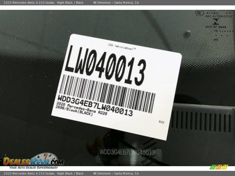 2020 Mercedes-Benz A 220 Sedan Night Black / Black Photo #11