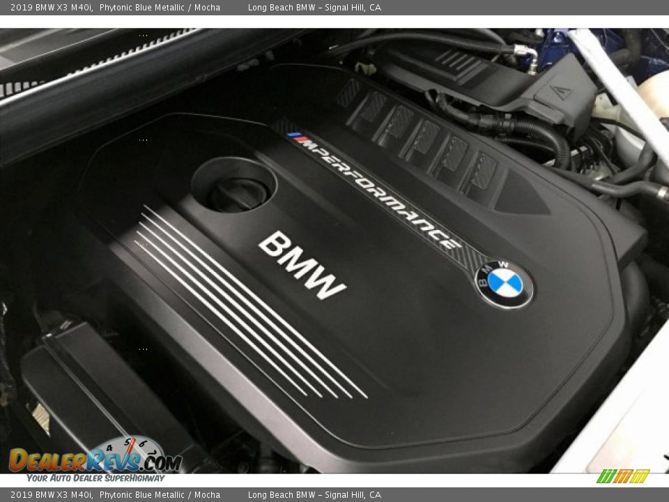 2019 BMW X3 M40i Phytonic Blue Metallic / Mocha Photo #27
