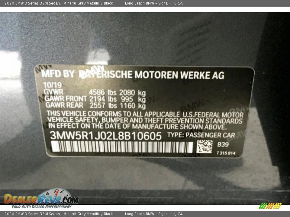2020 BMW 3 Series 330i Sedan Mineral Grey Metallic / Black Photo #19