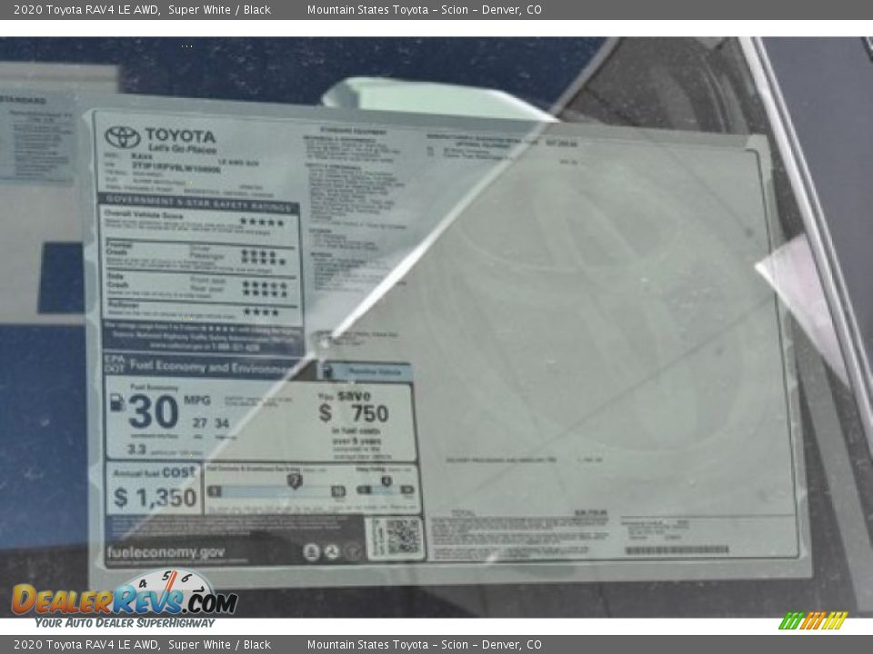 2020 Toyota RAV4 LE AWD Super White / Black Photo #10