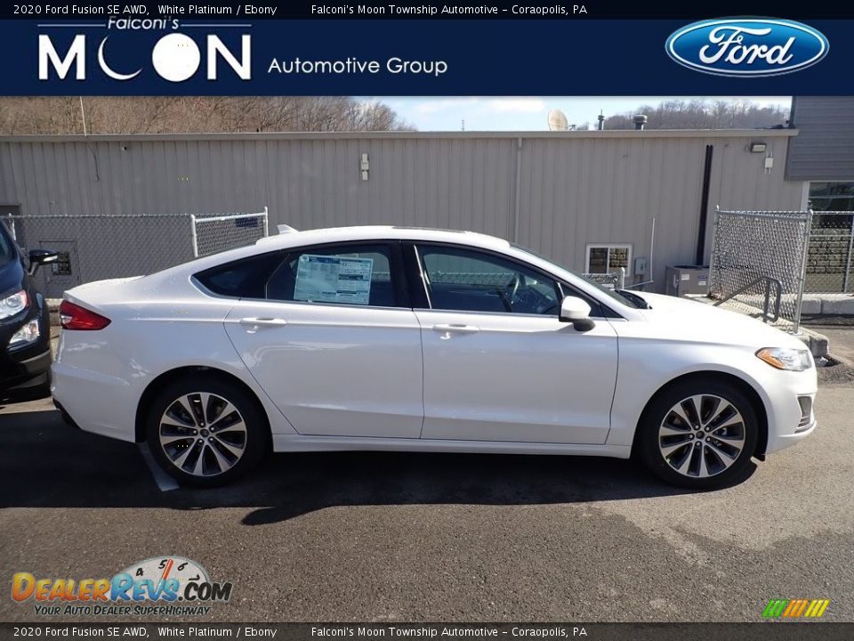 2020 Ford Fusion SE AWD White Platinum / Ebony Photo #1