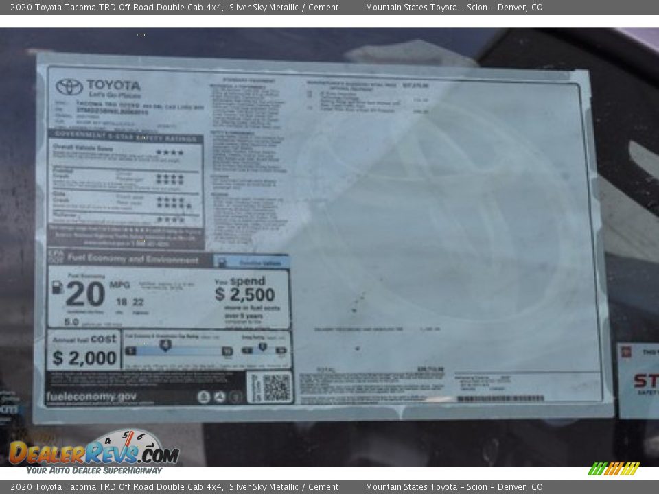 2020 Toyota Tacoma TRD Off Road Double Cab 4x4 Silver Sky Metallic / Cement Photo #10