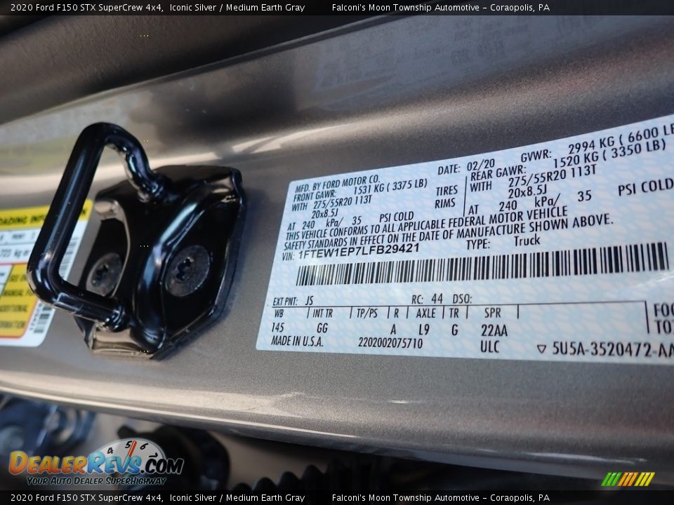 2020 Ford F150 STX SuperCrew 4x4 Iconic Silver / Medium Earth Gray Photo #11