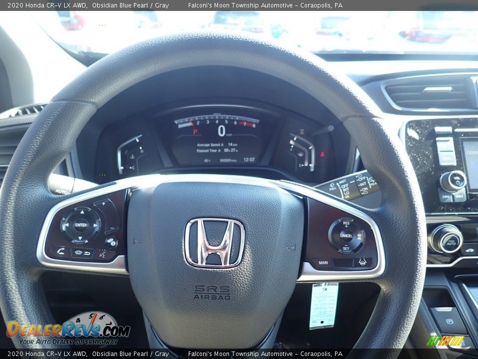 2020 Honda CR-V LX AWD Obsidian Blue Pearl / Gray Photo #14
