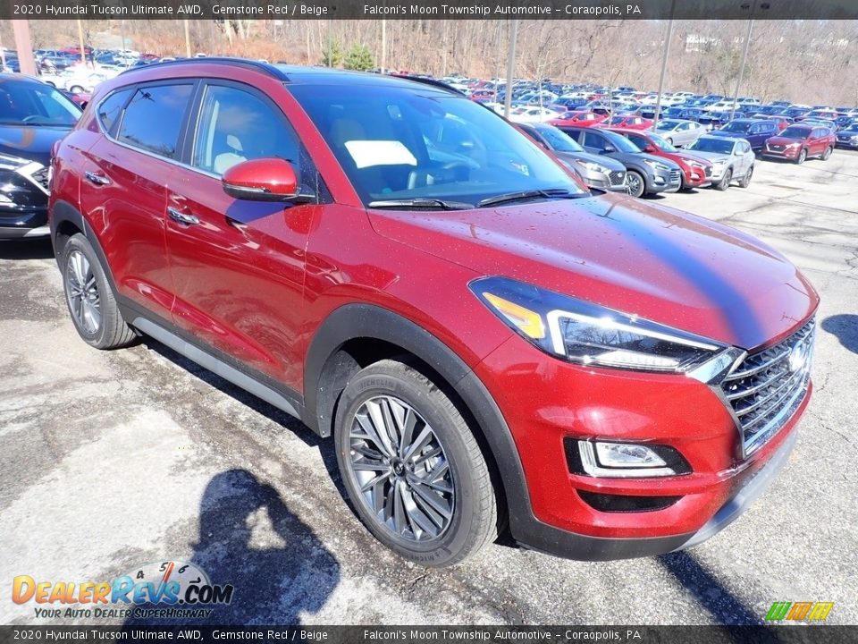 2020 Hyundai Tucson Ultimate AWD Gemstone Red / Beige Photo #3