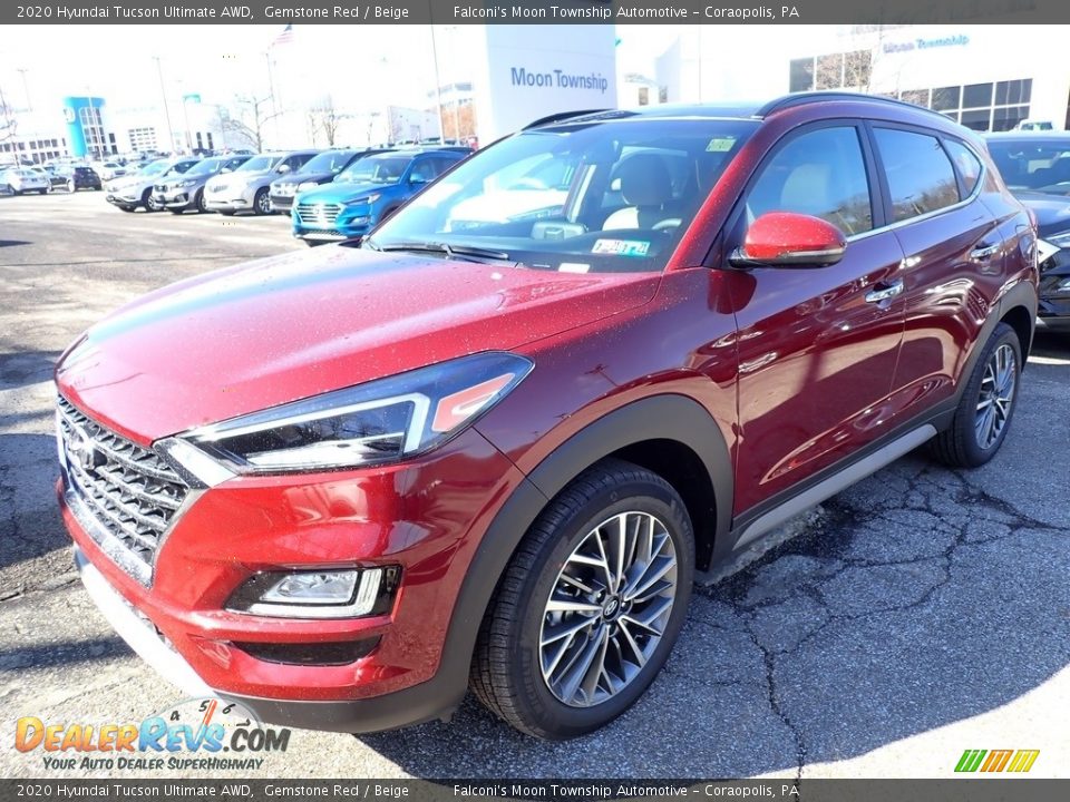2020 Hyundai Tucson Ultimate AWD Gemstone Red / Beige Photo #5