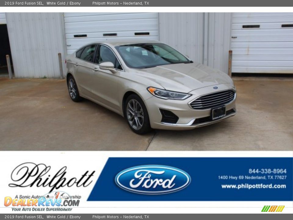 2019 Ford Fusion SEL White Gold / Ebony Photo #1