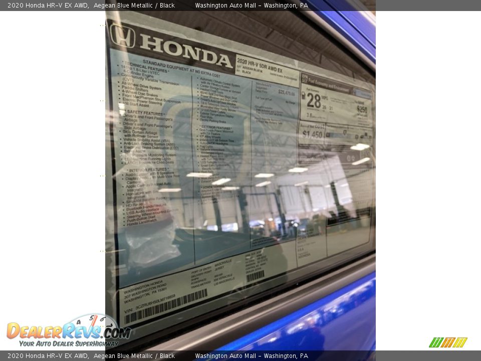 2020 Honda HR-V EX AWD Aegean Blue Metallic / Black Photo #15