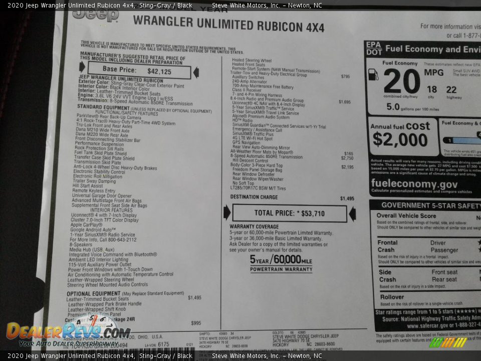 2020 Jeep Wrangler Unlimited Rubicon 4x4 Sting-Gray / Black Photo #30