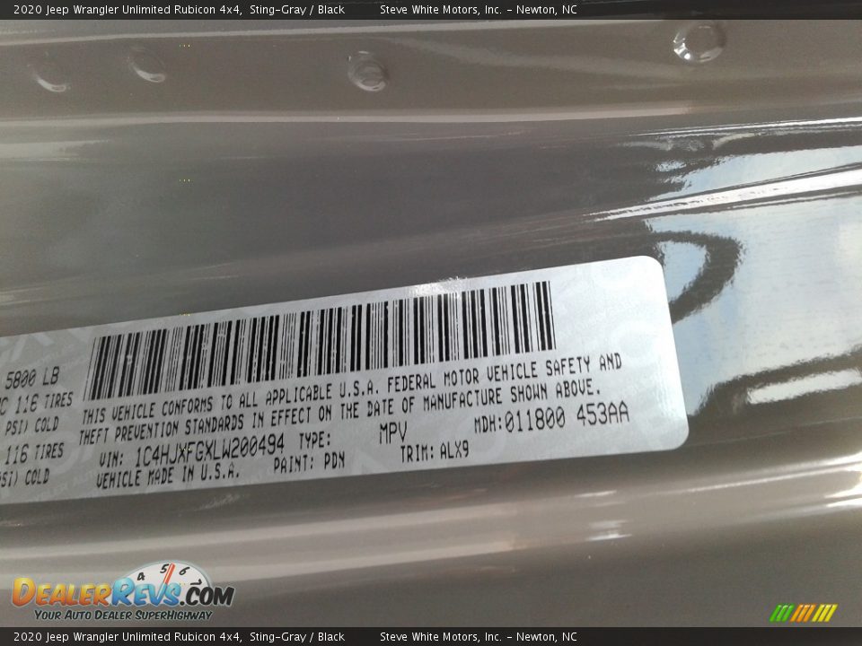 2020 Jeep Wrangler Unlimited Rubicon 4x4 Sting-Gray / Black Photo #32