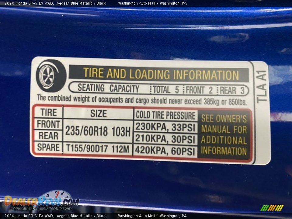 2020 Honda CR-V EX AWD Aegean Blue Metallic / Black Photo #8
