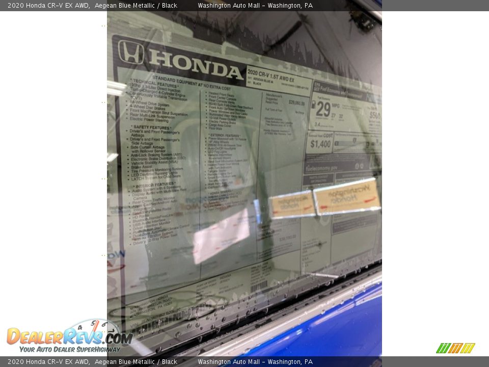 2020 Honda CR-V EX AWD Aegean Blue Metallic / Black Photo #15
