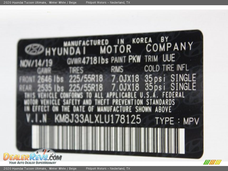 2020 Hyundai Tucson Ultimate Winter White / Beige Photo #25