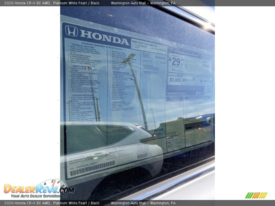 2020 Honda CR-V EX AWD Platinum White Pearl / Black Photo #15