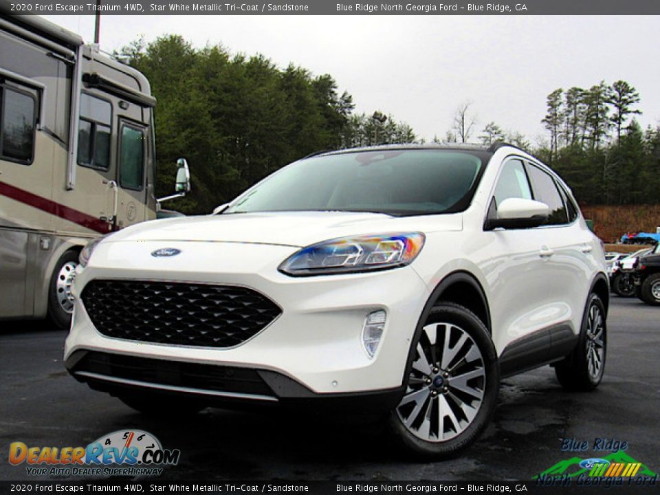 2020 Ford Escape Titanium 4WD Star White Metallic Tri-Coat / Sandstone Photo #1