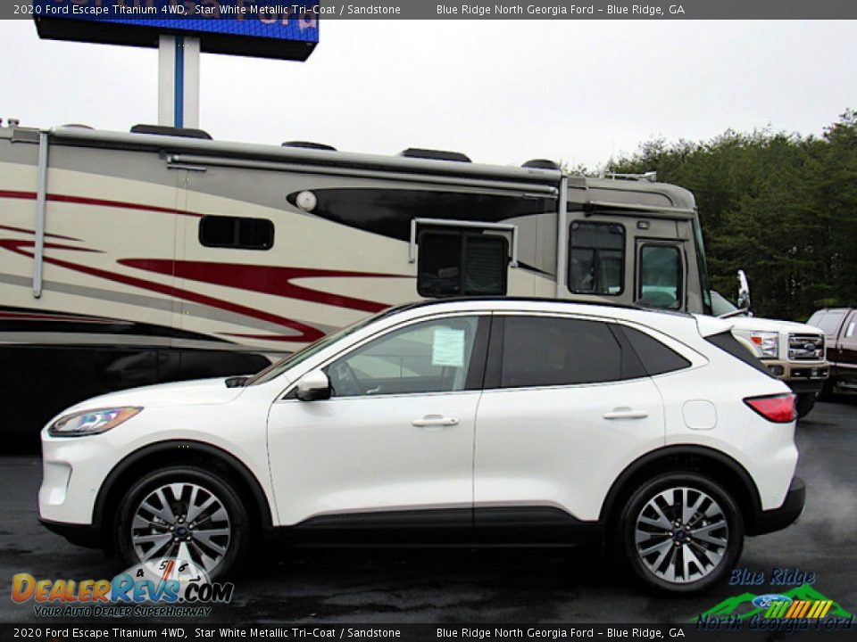2020 Ford Escape Titanium 4WD Star White Metallic Tri-Coat / Sandstone Photo #2