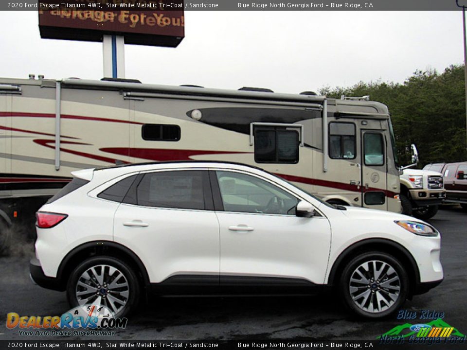 2020 Ford Escape Titanium 4WD Star White Metallic Tri-Coat / Sandstone Photo #6