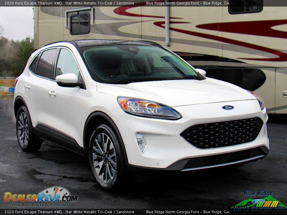 2020 Ford Escape Titanium 4WD Star White Metallic Tri-Coat / Sandstone Photo #7