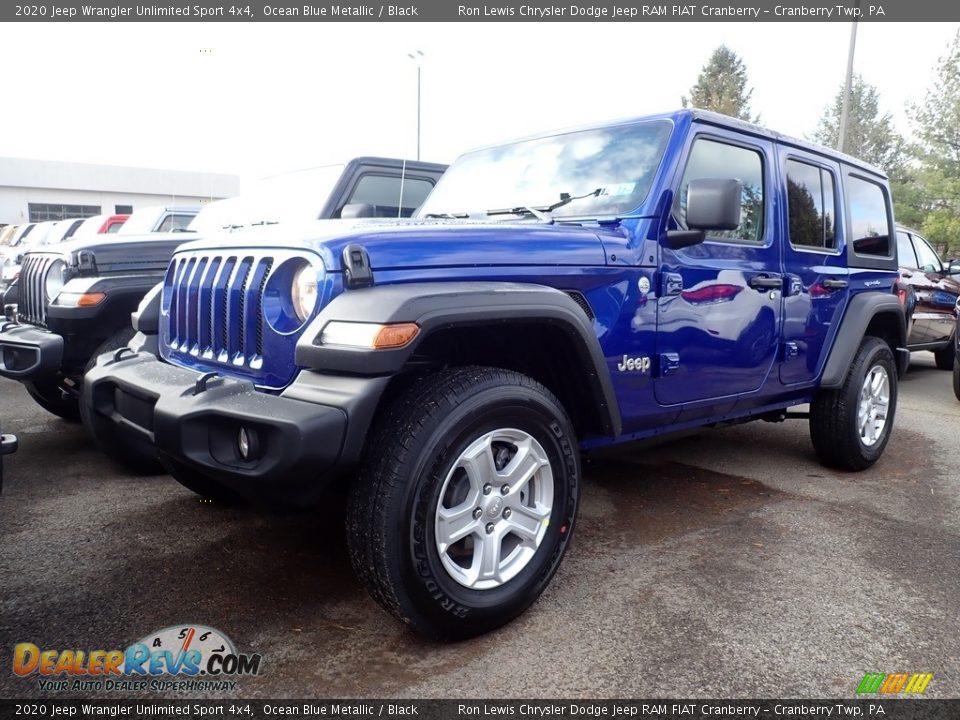 2020 Jeep Wrangler Unlimited Sport 4x4 Ocean Blue Metallic / Black Photo #2
