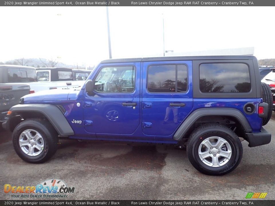 2020 Jeep Wrangler Unlimited Sport 4x4 Ocean Blue Metallic / Black Photo #3