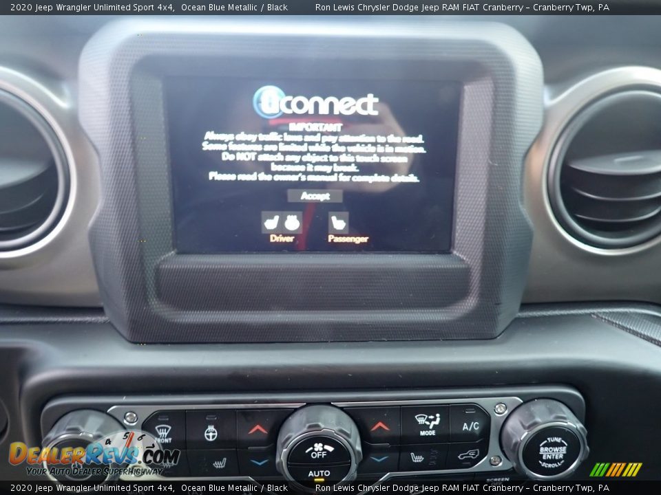 2020 Jeep Wrangler Unlimited Sport 4x4 Ocean Blue Metallic / Black Photo #14