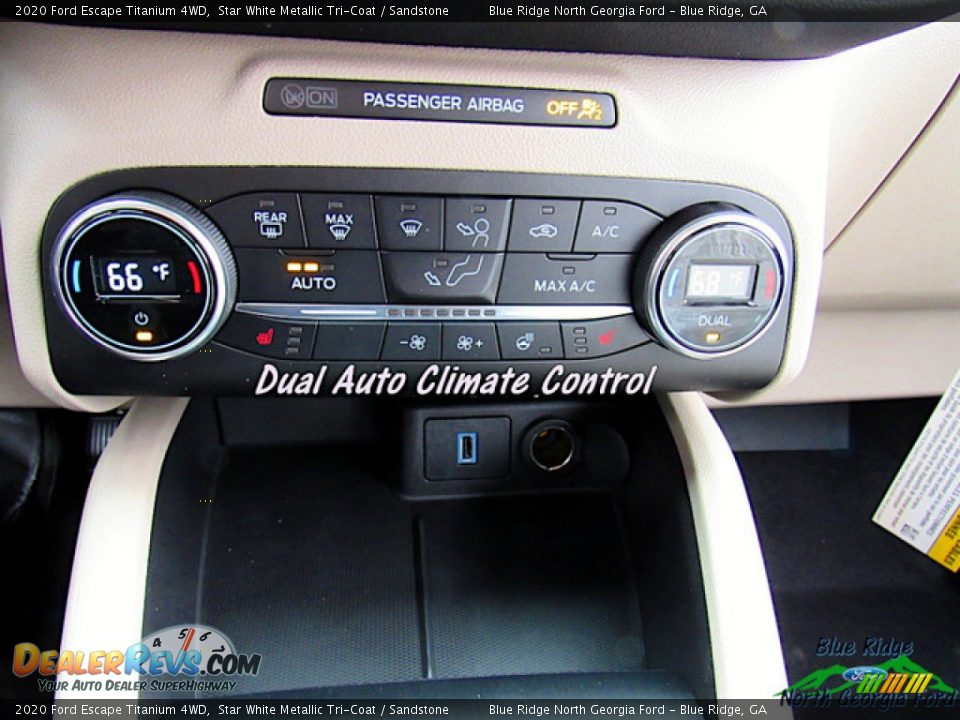 2020 Ford Escape Titanium 4WD Star White Metallic Tri-Coat / Sandstone Photo #23