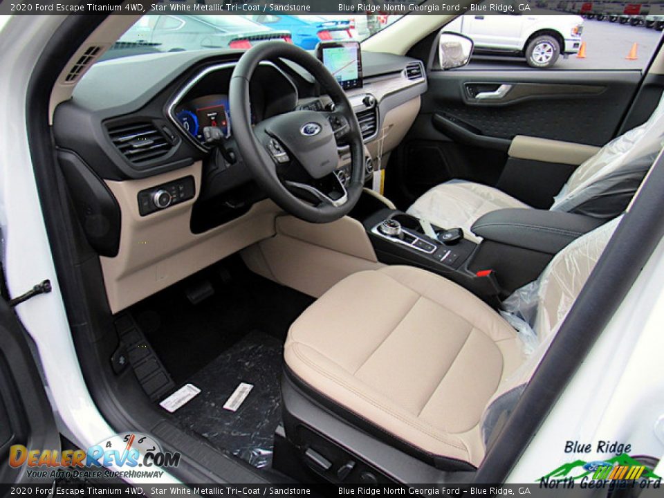 2020 Ford Escape Titanium 4WD Star White Metallic Tri-Coat / Sandstone Photo #28