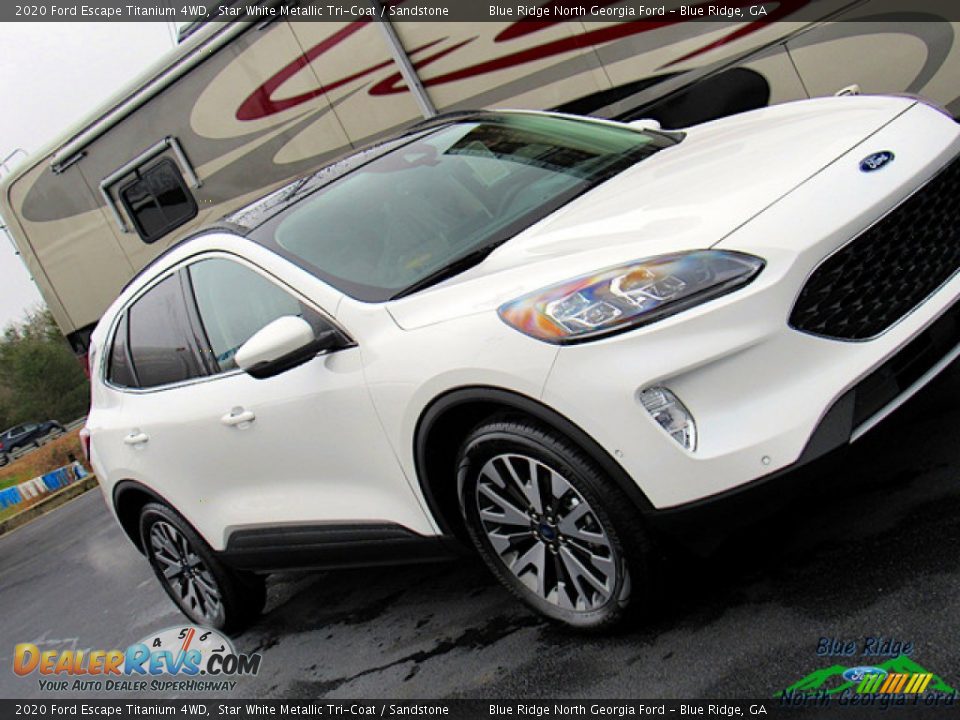 2020 Ford Escape Titanium 4WD Star White Metallic Tri-Coat / Sandstone Photo #32