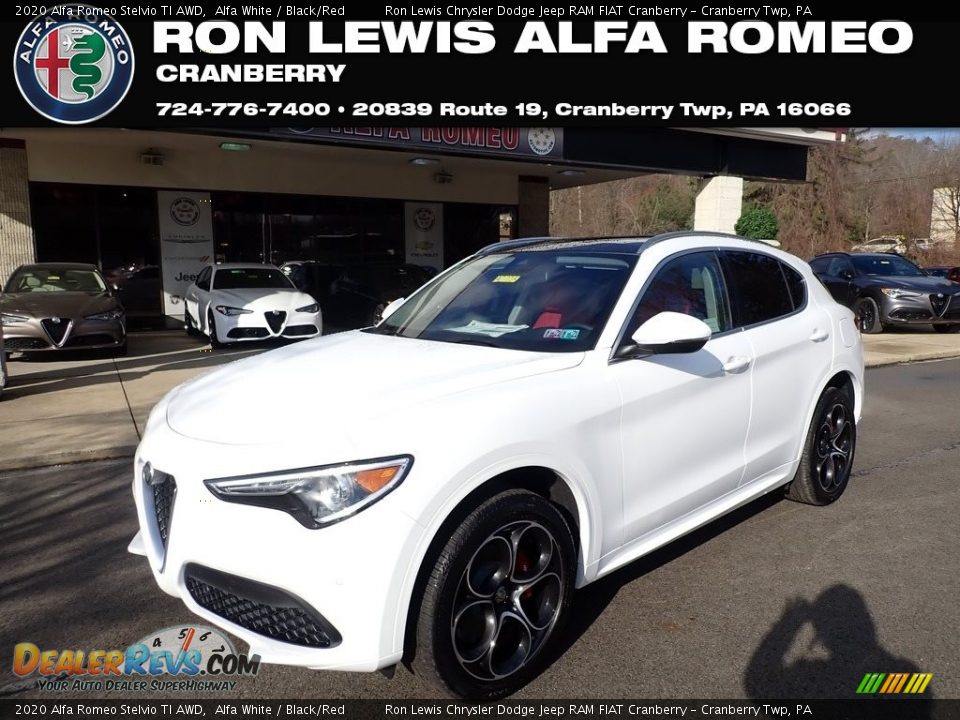 2020 Alfa Romeo Stelvio TI AWD Alfa White / Black/Red Photo #1