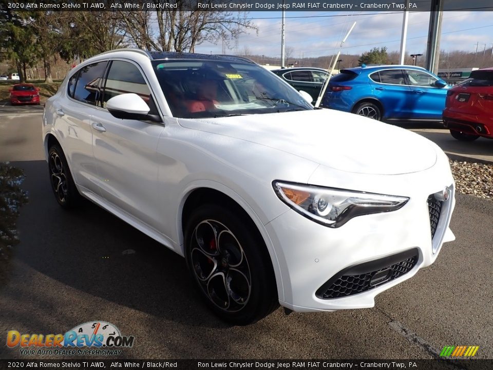 2020 Alfa Romeo Stelvio TI AWD Alfa White / Black/Red Photo #9