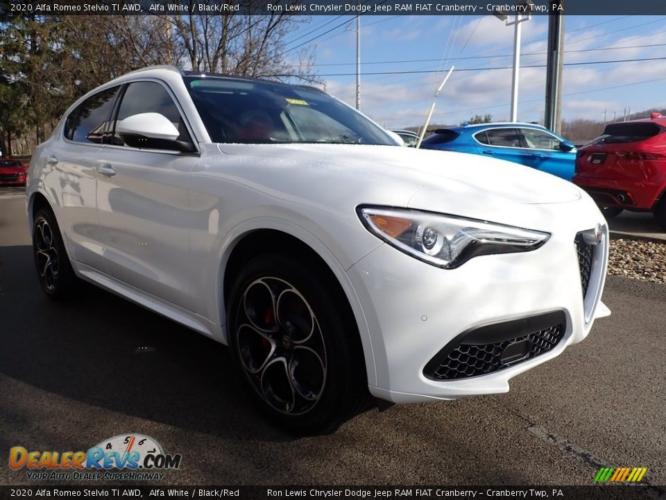 2020 Alfa Romeo Stelvio TI AWD Alfa White / Black/Red Photo #10