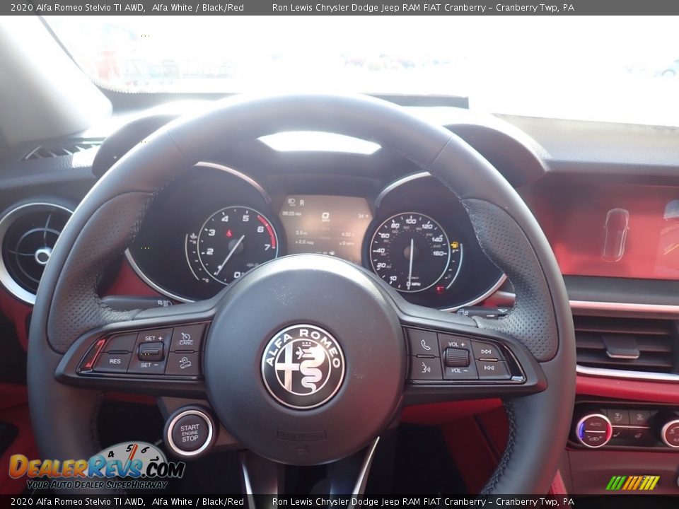 2020 Alfa Romeo Stelvio TI AWD Alfa White / Black/Red Photo #25